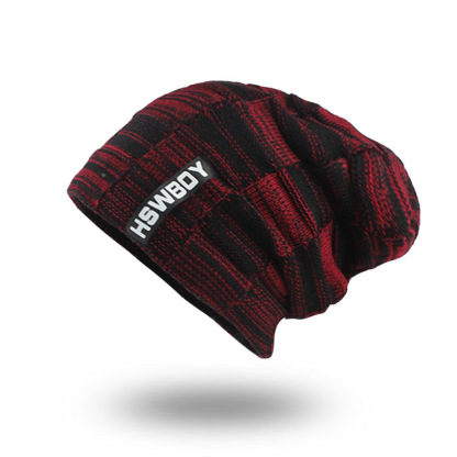 Men's Retro Contrast Color Warm Knit Hat-Unitsen