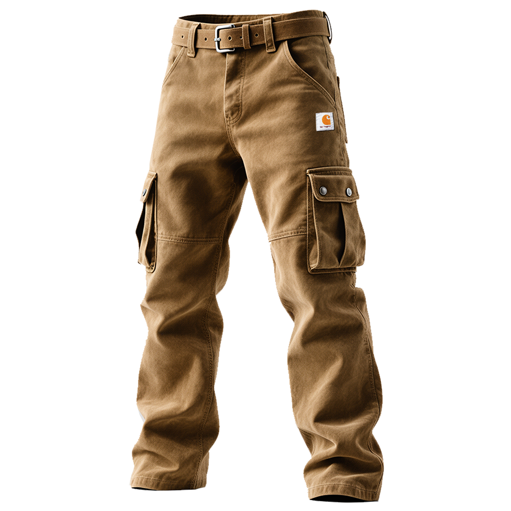 Men's Vintage Brown Cargo Pants And Shorts-Unitsen