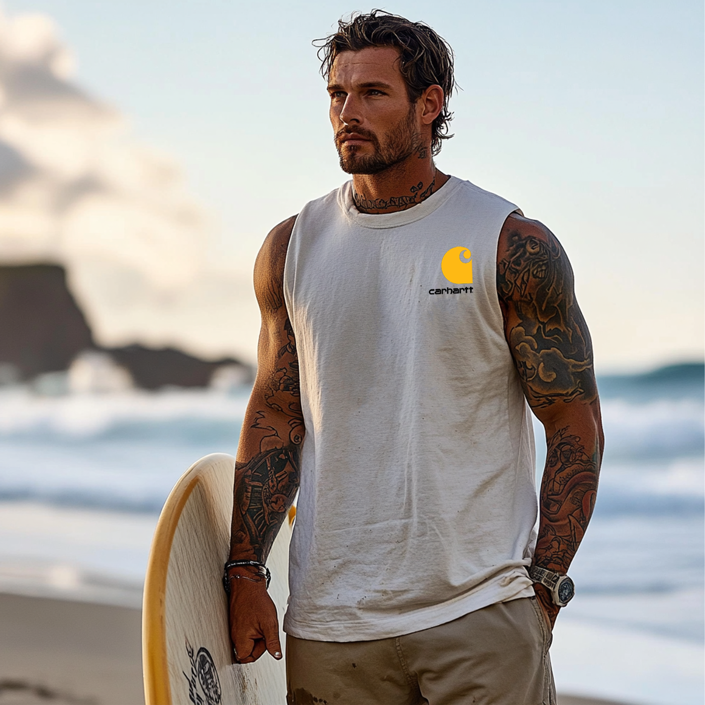 Carhartt Men's Vintage Surf Sleeveless Muscle Tank Top-Unitsen