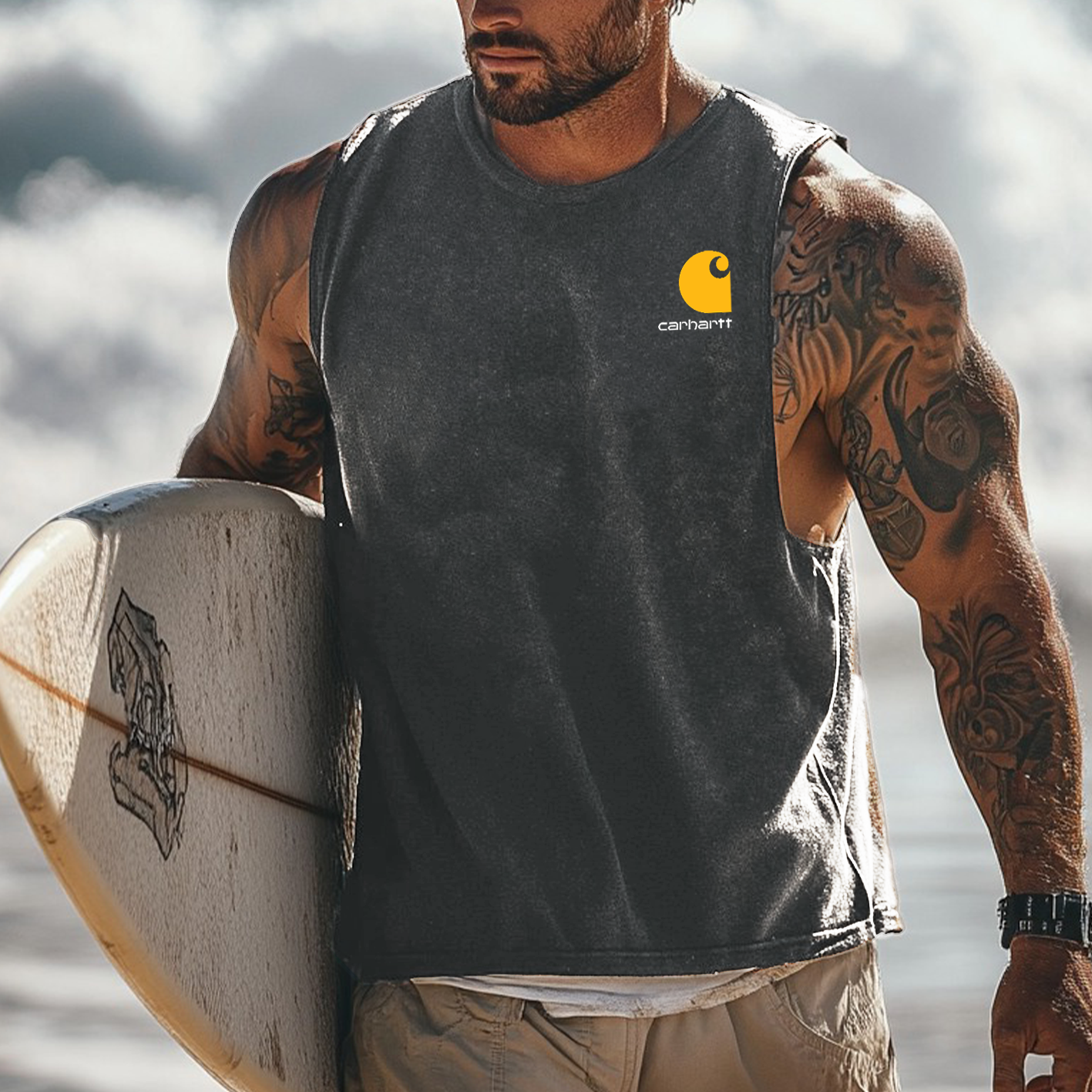 Carhartt Men's Vintage Surf Sleeveless Muscle Tank Top-Unitsen