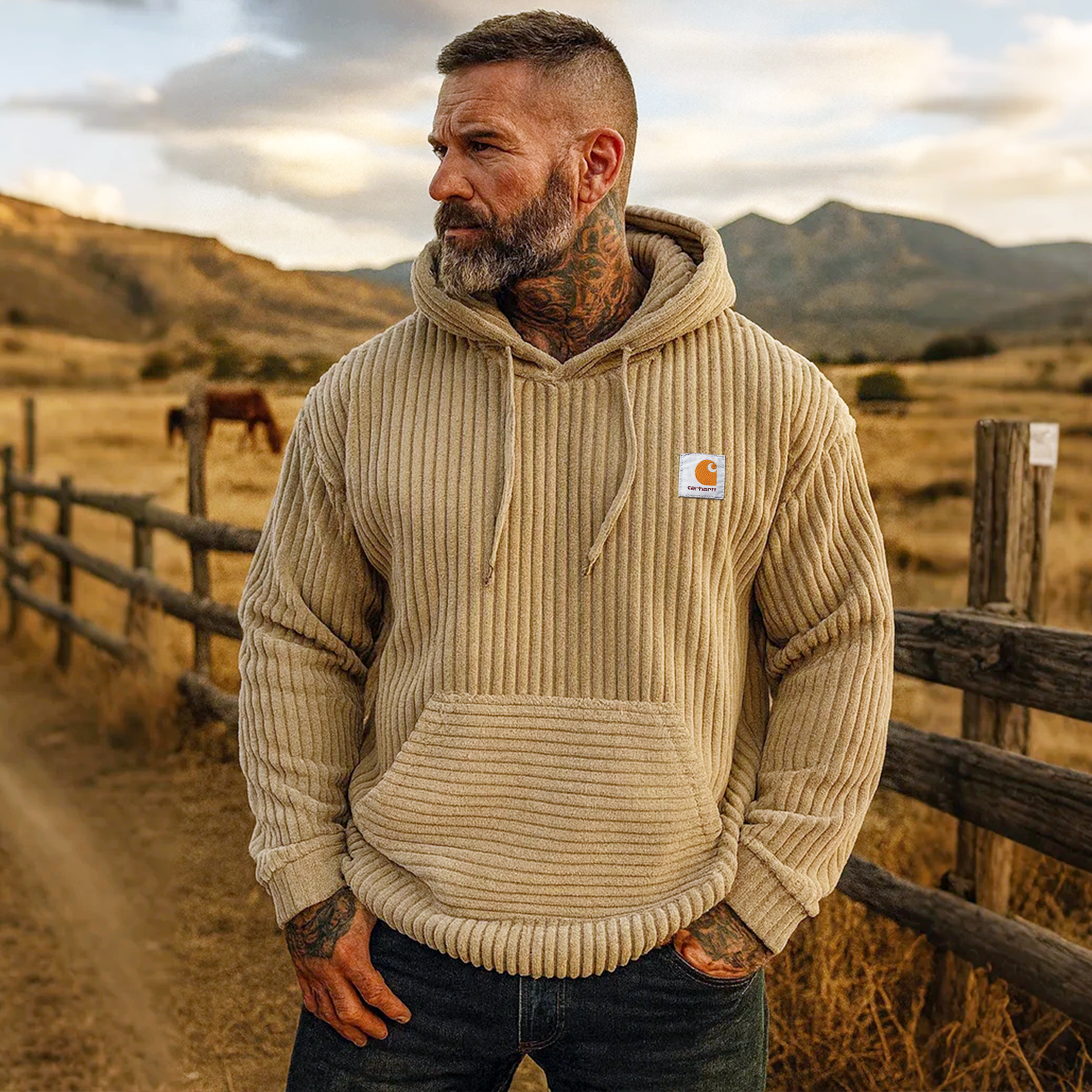 Carhartt Men's Vintage Chenille Hoodie For Outdoor Adventures-Unitsen