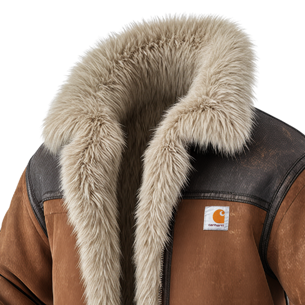 Men's Vintage Warm Winter Jacket With Faux Fur Trim-Unitsen