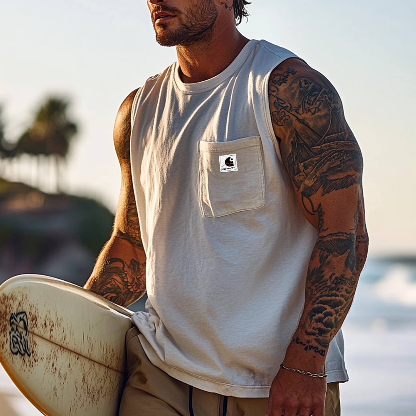 Carhartt Men's Vintage Crew Neck Sleeveless Tank Top-Unitsen