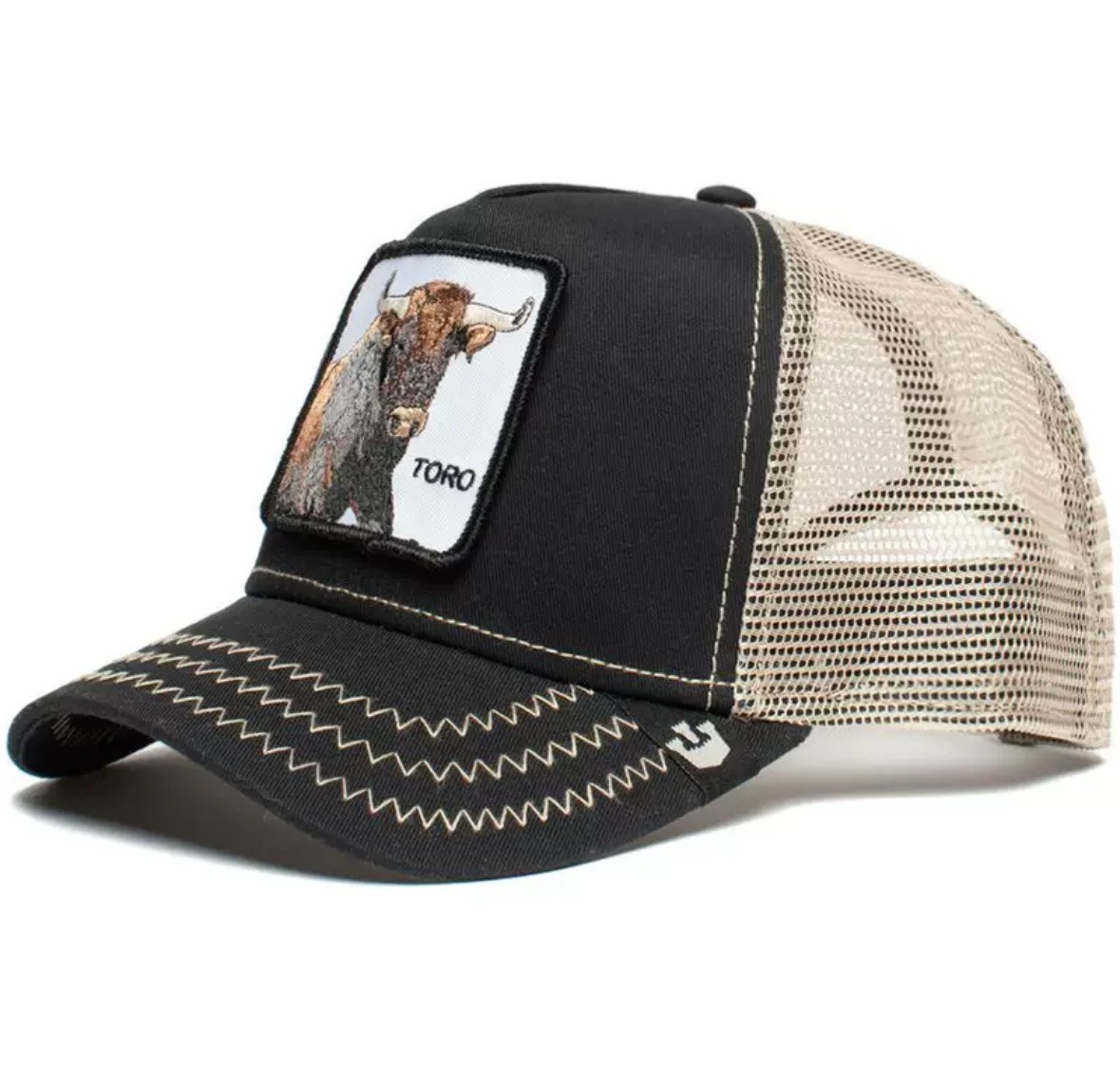Animal Baseball Cap, Sun Protection Mesh, Embroidered Truck Driver, Black Panther,Rooster And Lion Hat-Unitsen