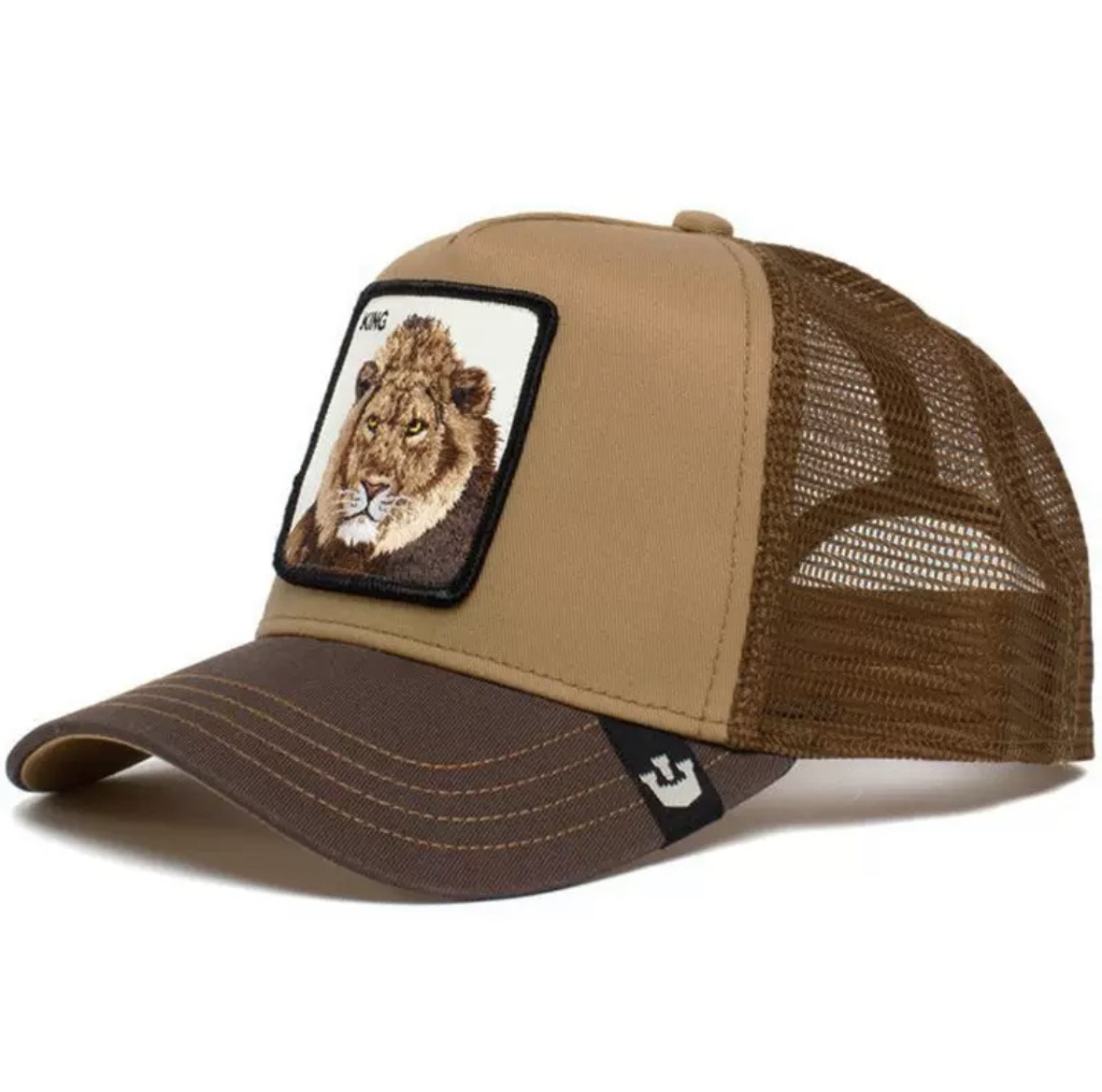 Animal Baseball Cap, Sun Protection Mesh, Embroidered Truck Driver, Black Panther,Rooster And Lion Hat-Unitsen
