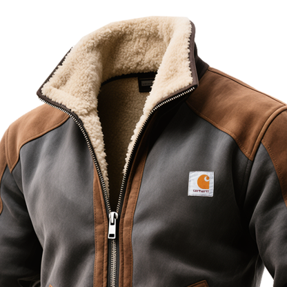 Men's Vintage Winter Jacket With Sherpa Lining-Unitsen