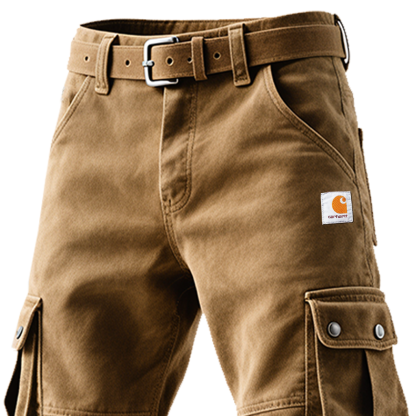 Men's Vintage Brown Cargo Pants And Shorts-Unitsen