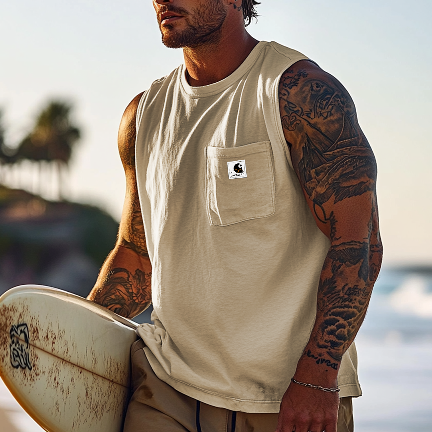 Carhartt Men's Vintage Crew Neck Sleeveless Tank Top-Unitsen