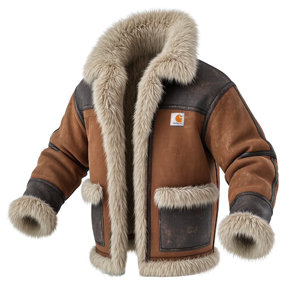 Men's Vintage Warm Winter Jacket With Faux Fur Trim-Unitsen