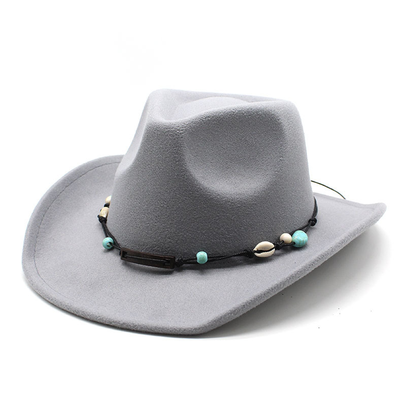 Unisex Fall Vintage Western Cowboy Woolen Sun Protection Wide Brim Hat-Unitsen