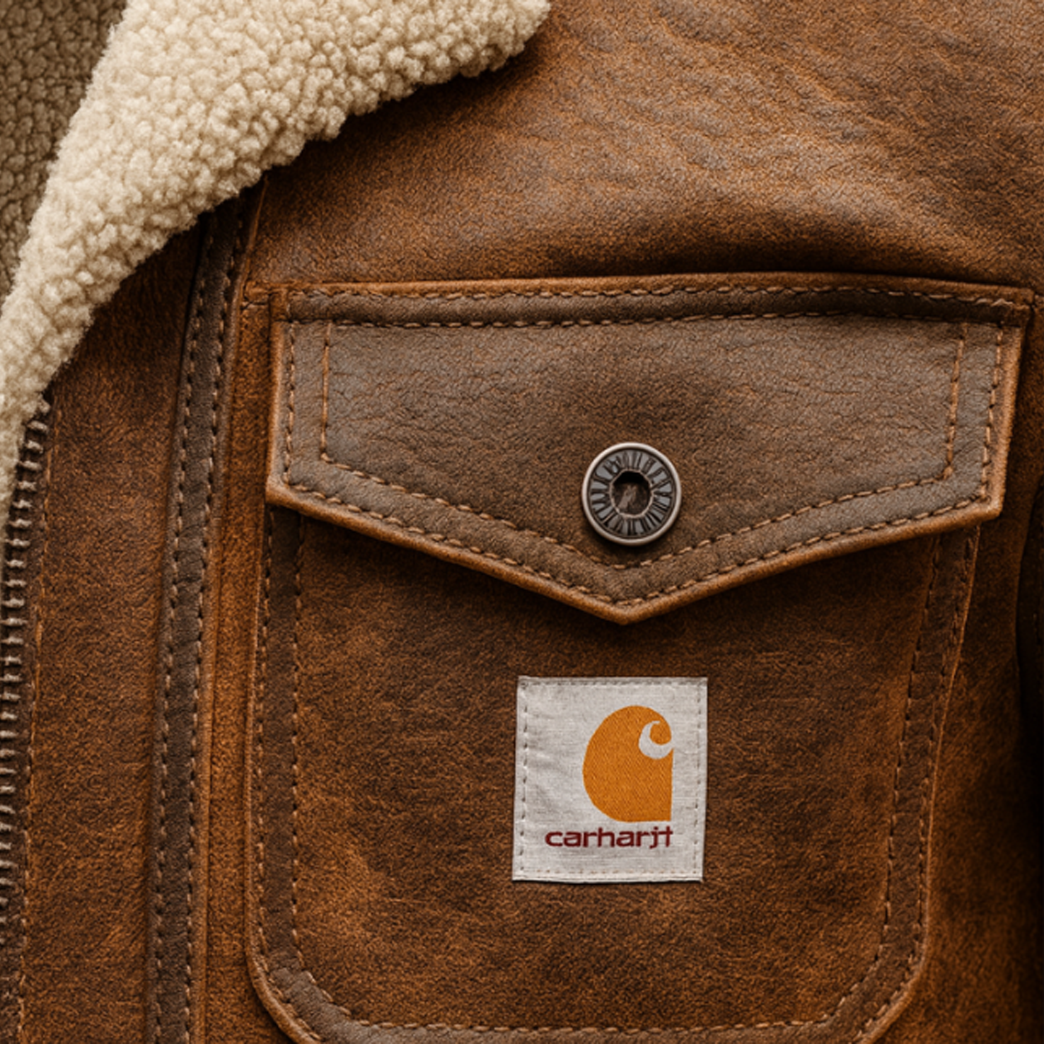 Men's Vintage Brown Suede Leather Sherpa Lining Jacket-Unitsen