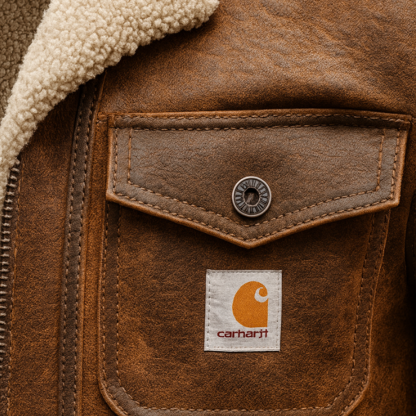 Men's Vintage Brown Suede Leather Sherpa Lining Jacket-Unitsen