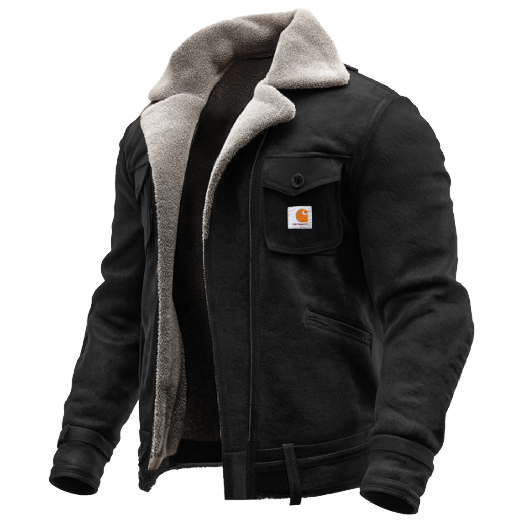 Men's Vintage Brown Suede Leather Sherpa Lining Jacket-Unitsen