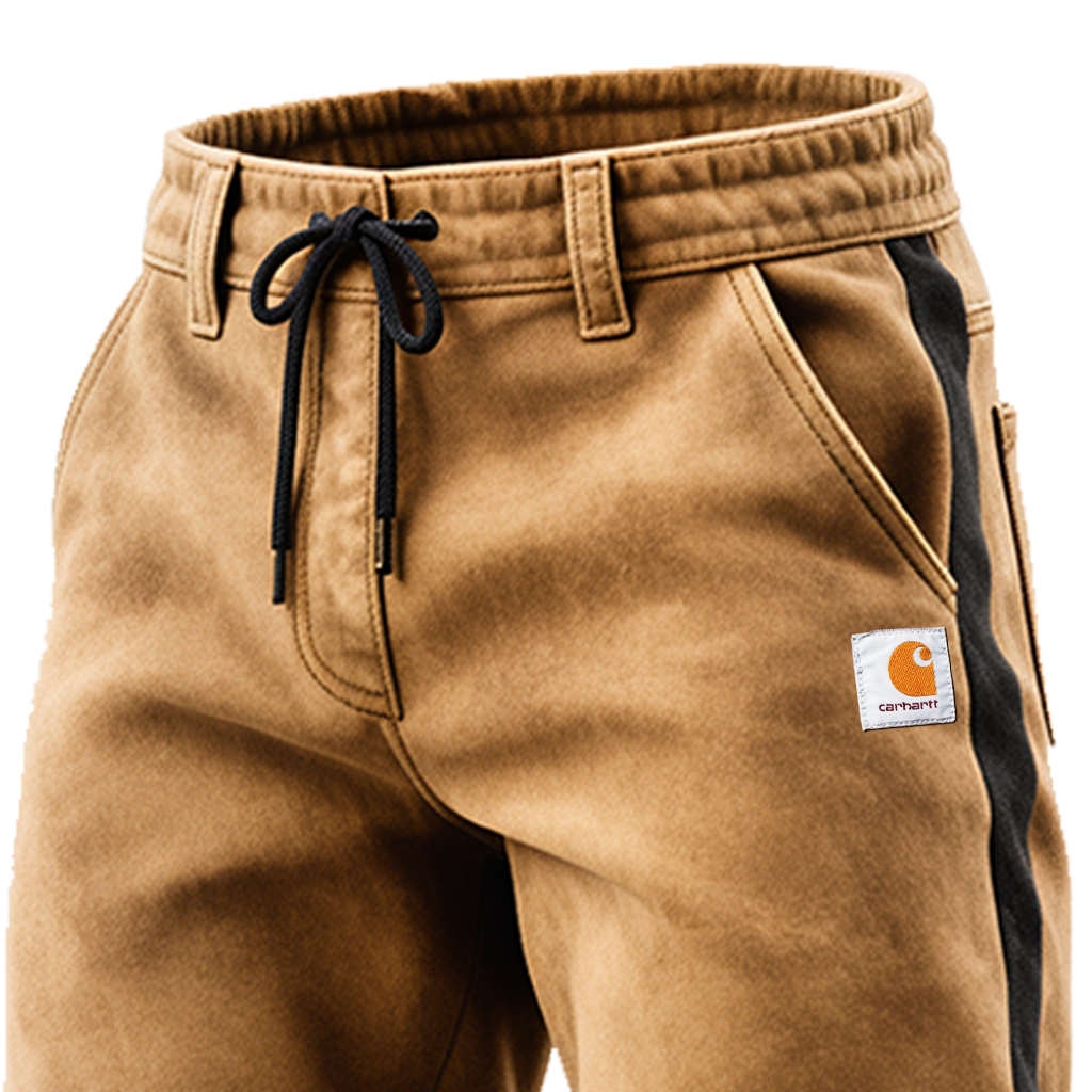 Men's Vintage Brown Fleece Jogger Pants With Black Side Stripes-Unitsen