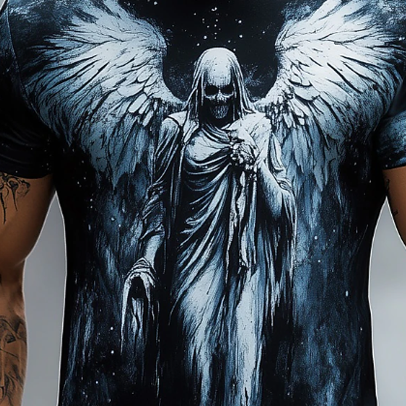 Men's Vintage Angel Wings Graphic T-Shirt-Unitsen