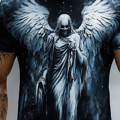 Men's Vintage Angel Wings Graphic T-Shirt-Unitsen