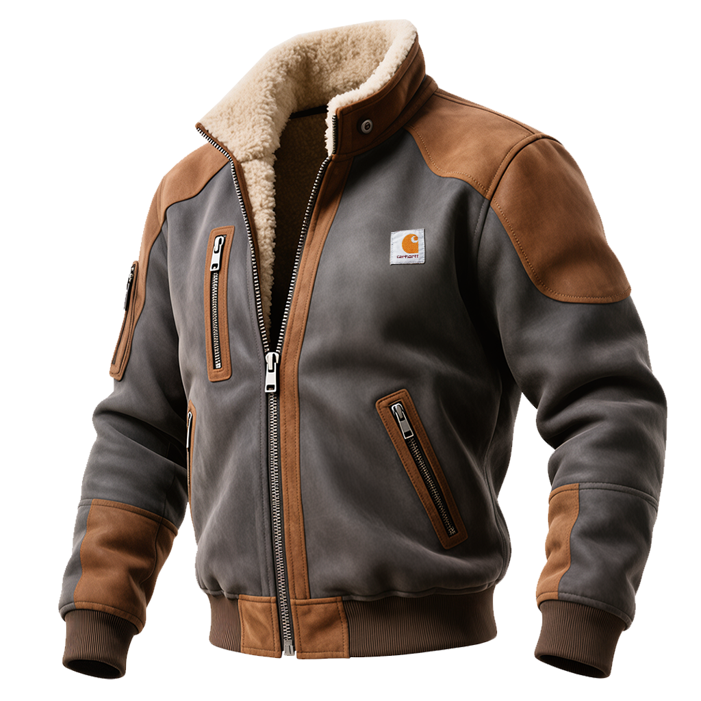 Men's Vintage Winter Jacket With Sherpa Lining-Unitsen
