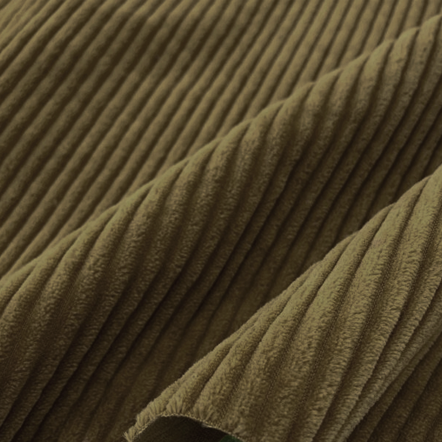 Men's Vintage Olive Green Half-Zip Chenille Fleece Collar Sweatshirt-Unitsen