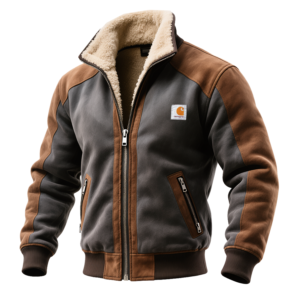 Men's Vintage Winter Jacket With Sherpa Lining-Unitsen