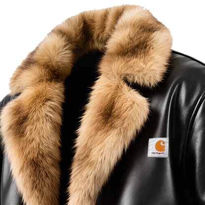 Men's Vintage Classic Winter Bomber Jacket With Fur Collar-Unitsen
