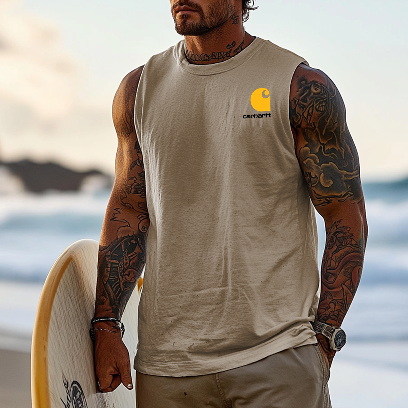 Carhartt Men's Vintage Surf Sleeveless Muscle Tank Top-Unitsen