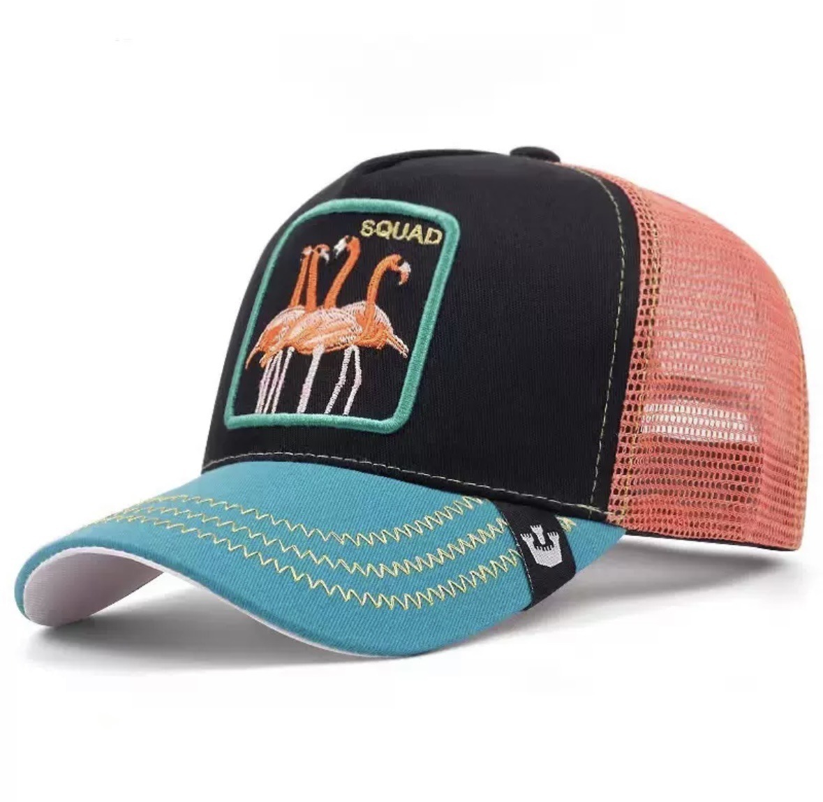 Animal Baseball Cap, Sun Protection Mesh, Embroidered Truck Driver, Black Panther,Rooster And Lion Hat-Unitsen