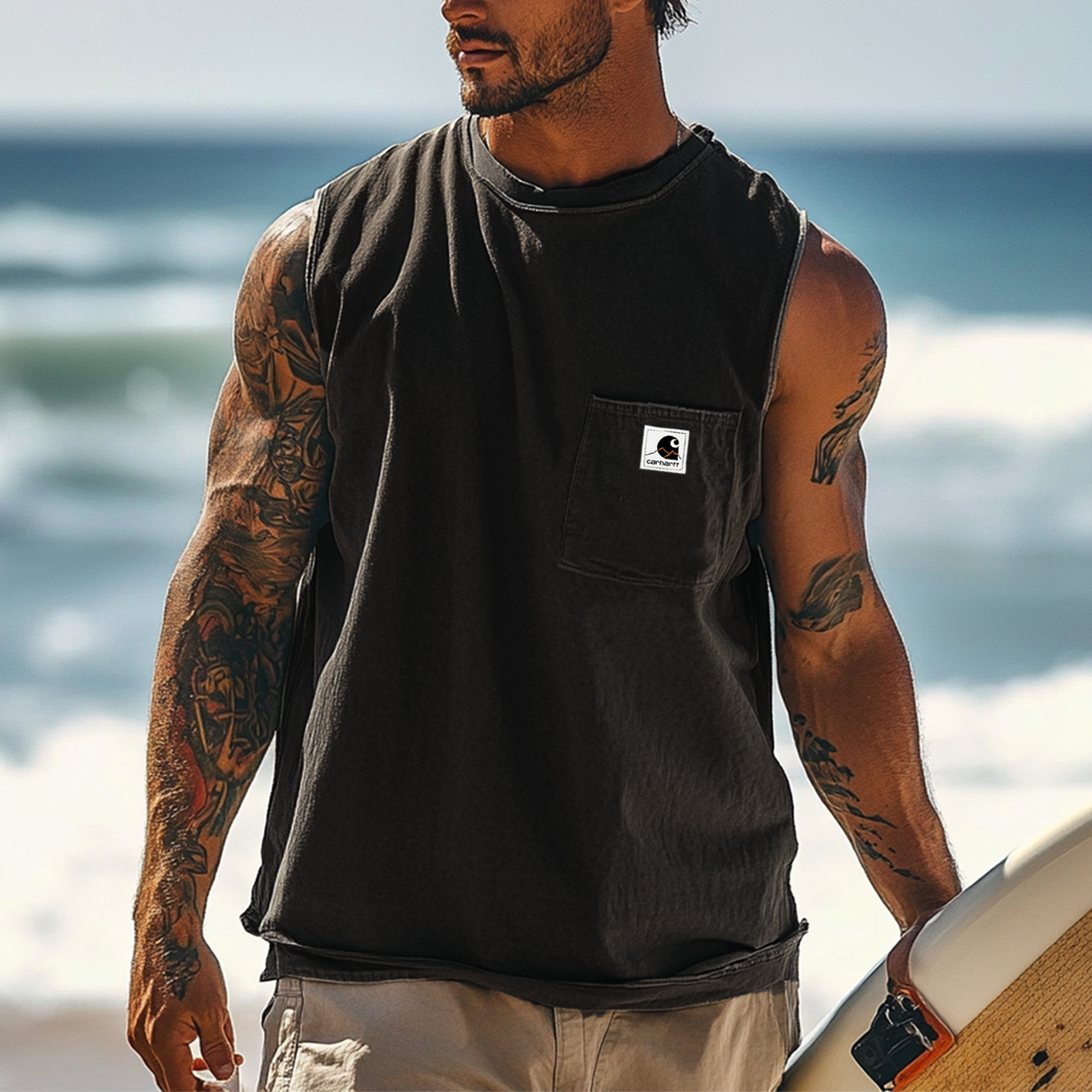 Carhartt Men's Vintage Crew Neck Sleeveless Tank Top-Unitsen