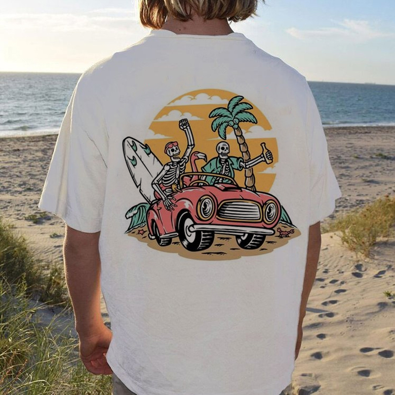 Summer Surf Retro Casual Tee-Unitsen