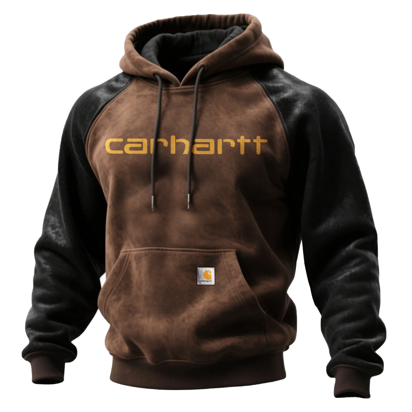 Carhartt Men's Retro Western Suede Contrast Raglan Sleeve Hooded Sweatshirt-Unitsen