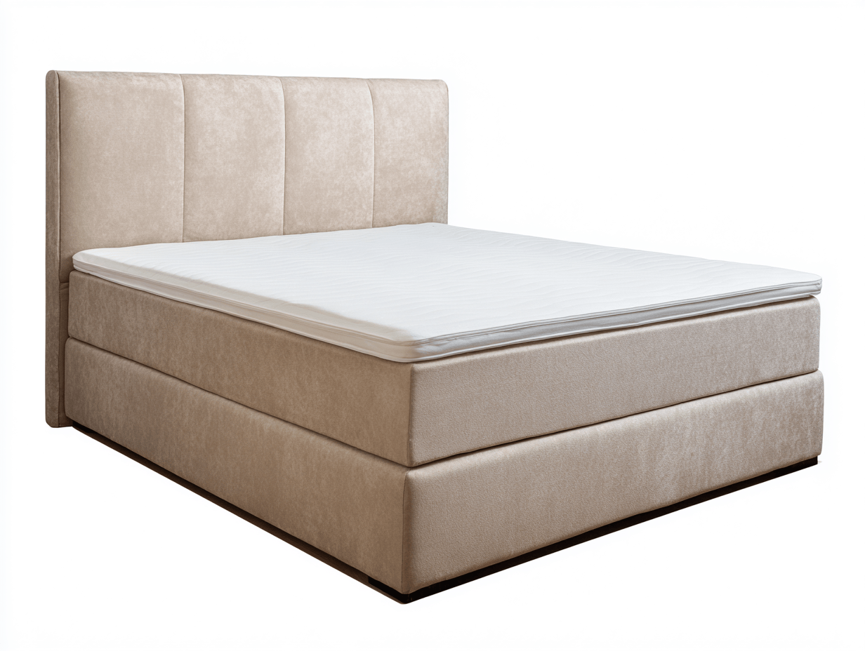 Letto matrimoniale imbottito 160x200x110 cm - beige - design moderno