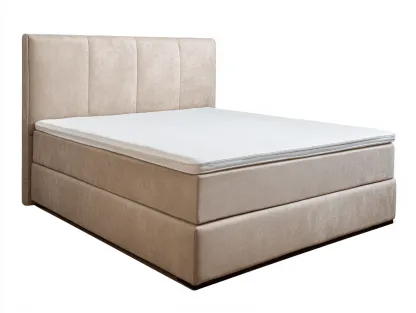 Letto matrimoniale imbottito 160x200x110 cm - beige - design moderno
