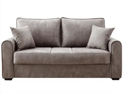 Divano 3 posti 200x90 cm - tessuto grigio - con 2 cuscini decorativi