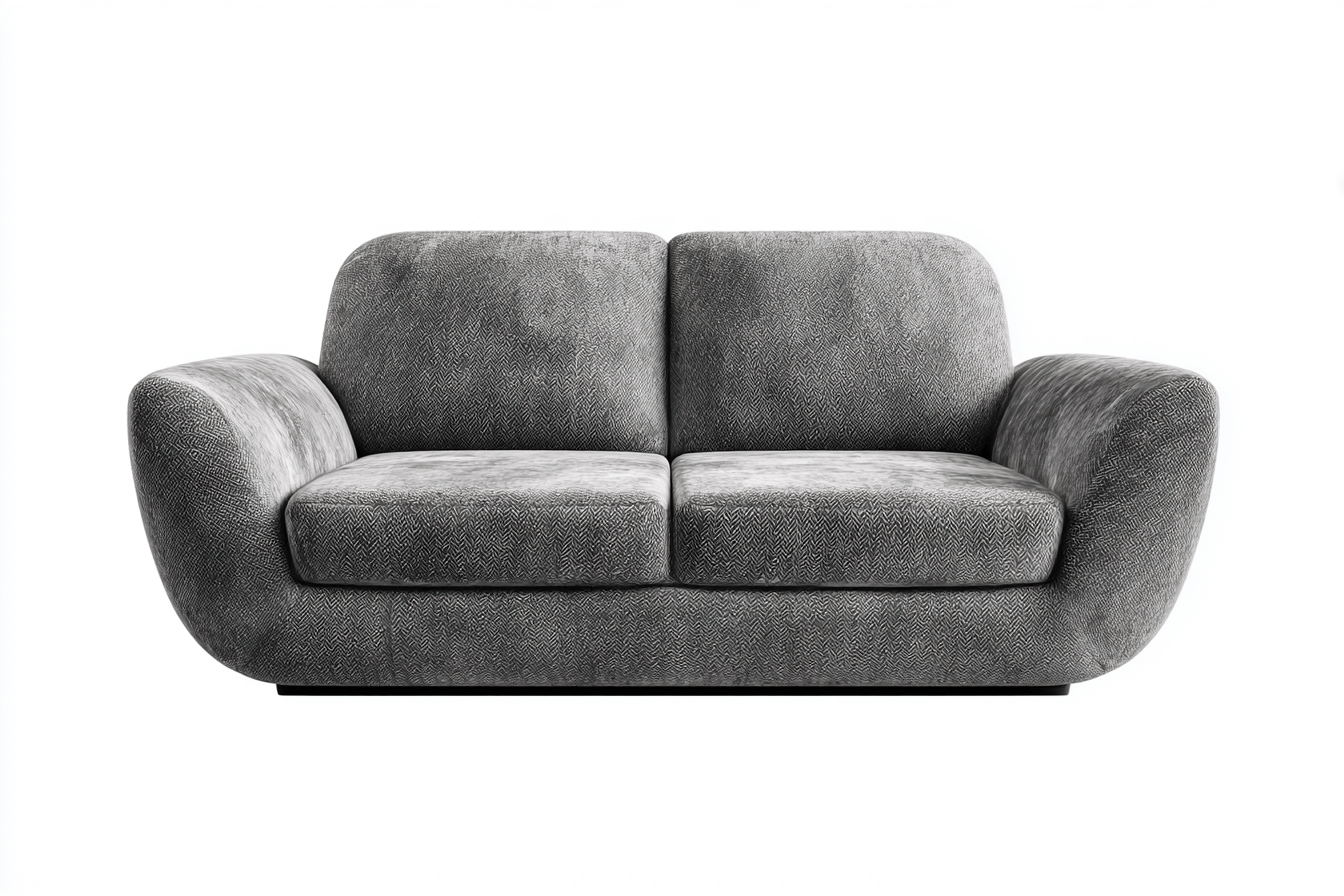 Divano 2 posti in tessuto grigio 168x94x88 cm - imbottitura morbida - design moderno compatto