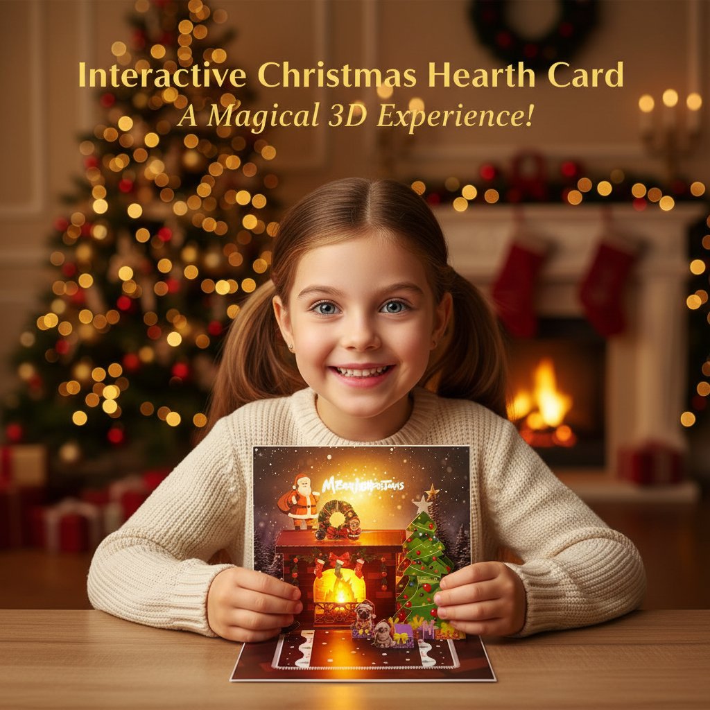 🎄Magical Interactive Christmas Card - Blow, Glow & Celebrate! 🎅