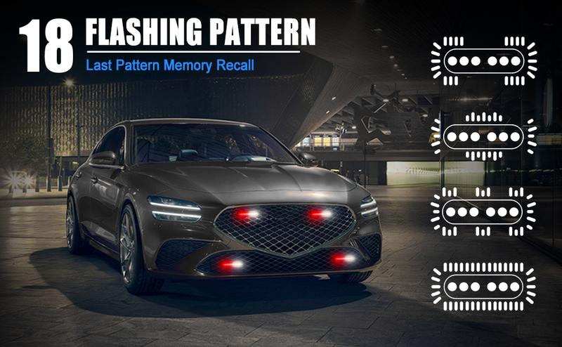 DIBMS LED Emergency Strobe Lights - Red and White Flashing Warning Light for Construction and Hazard, Dual Color LED Emergency Strobe Lights