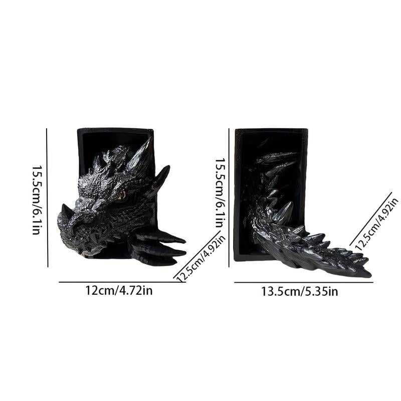 Dragon Design Book End, 2 Counts/set Creative Book End, Book Shelf Decoration, Home Decor Ornament, Room Decor, Gift for Friend