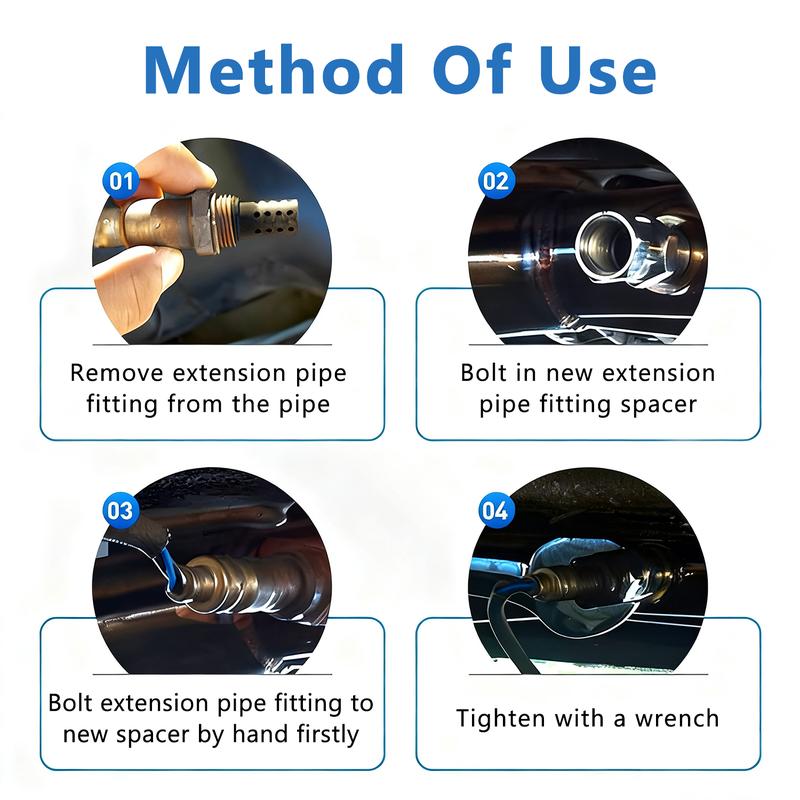 Oxygen Sensor Filter Adapter - Stainless Steel 304 Reducing Pipe Connector Extension Pipe Fitting - Car Extension Screw