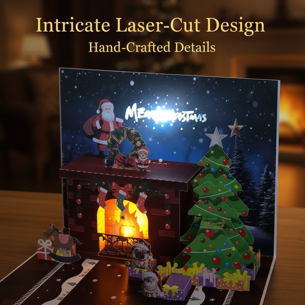 🎄Magical Interactive Christmas Card - Blow, Glow & Celebrate! 🎅