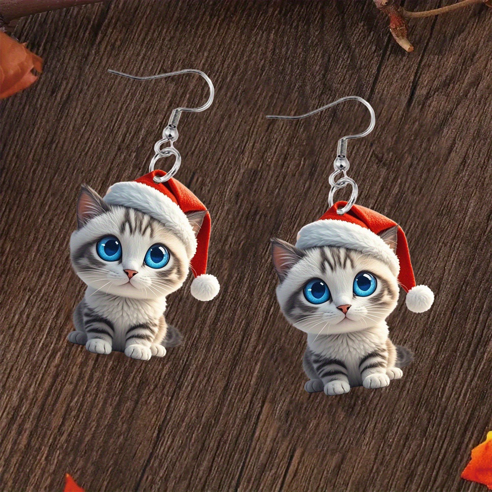 🐱Santa Cat Christmas Earrings