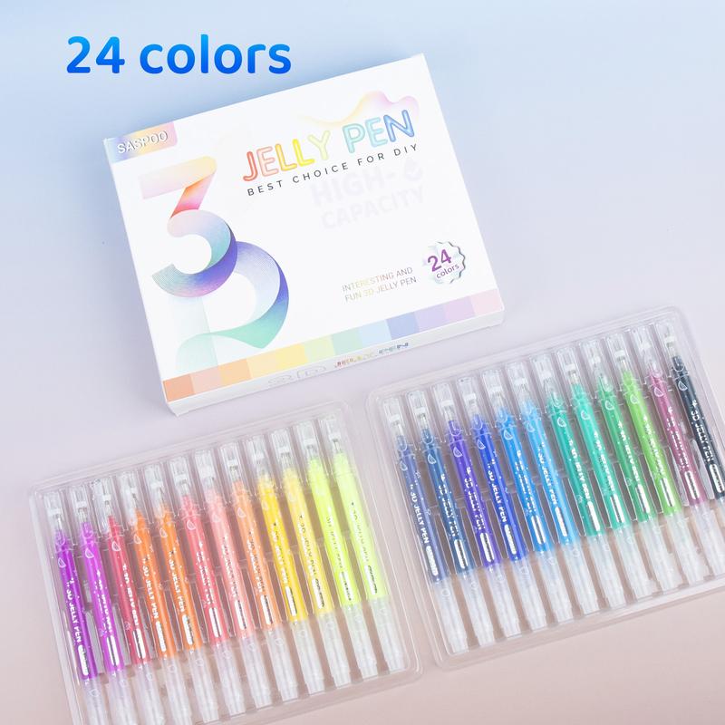 ✨🎨12/24/36 Colors 3D Jelly Pen Set: Unleash Your Creative Spark!