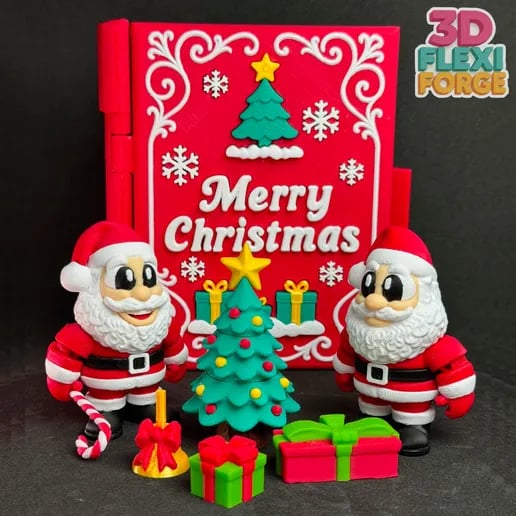 🔥Christmas Early Discount 49% Off🎅Cute Flexi Santa Claus and Book Case & Keychain
