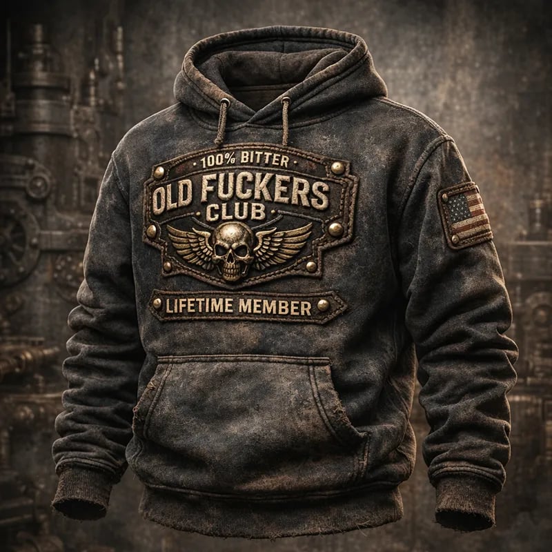 🔥Hot Sale 50% OFF-Vintage "Old Fuckers Club" Casual Hoodie