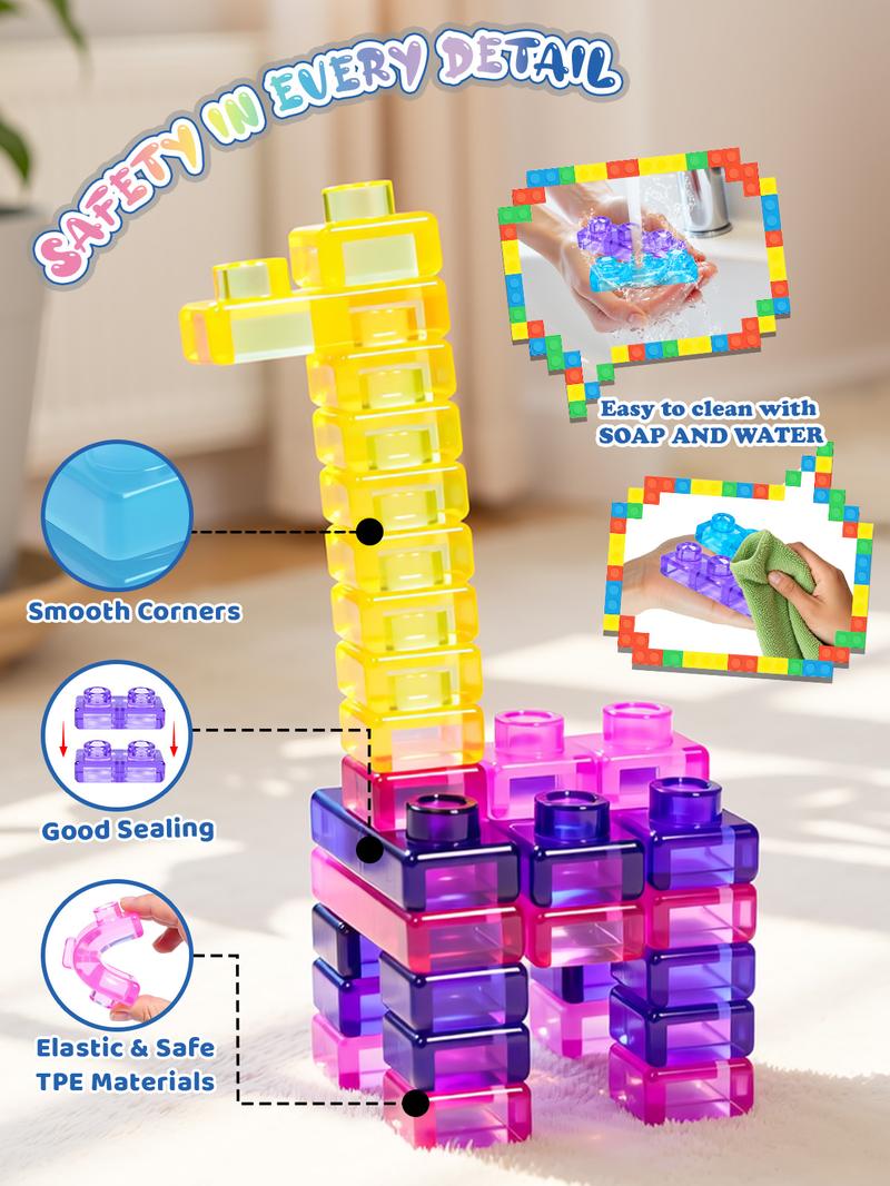 🌟GUMMY BLOC: 40-Piece Montessori Sensory Building Soft Blocks