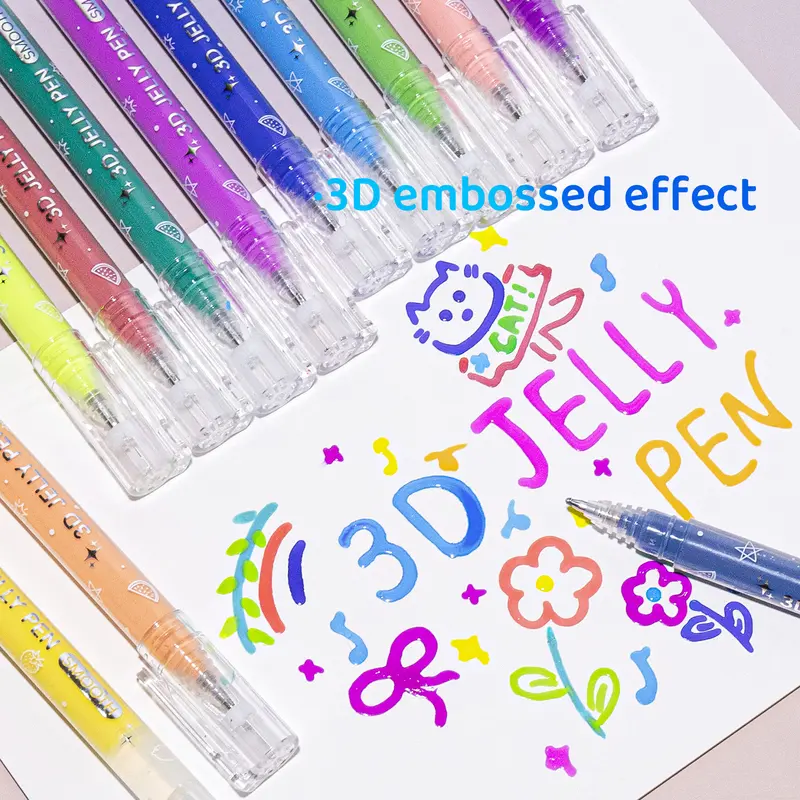 ✨🎨12/24/36 Colors 3D Jelly Pen Set: Unleash Your Creative Spark!