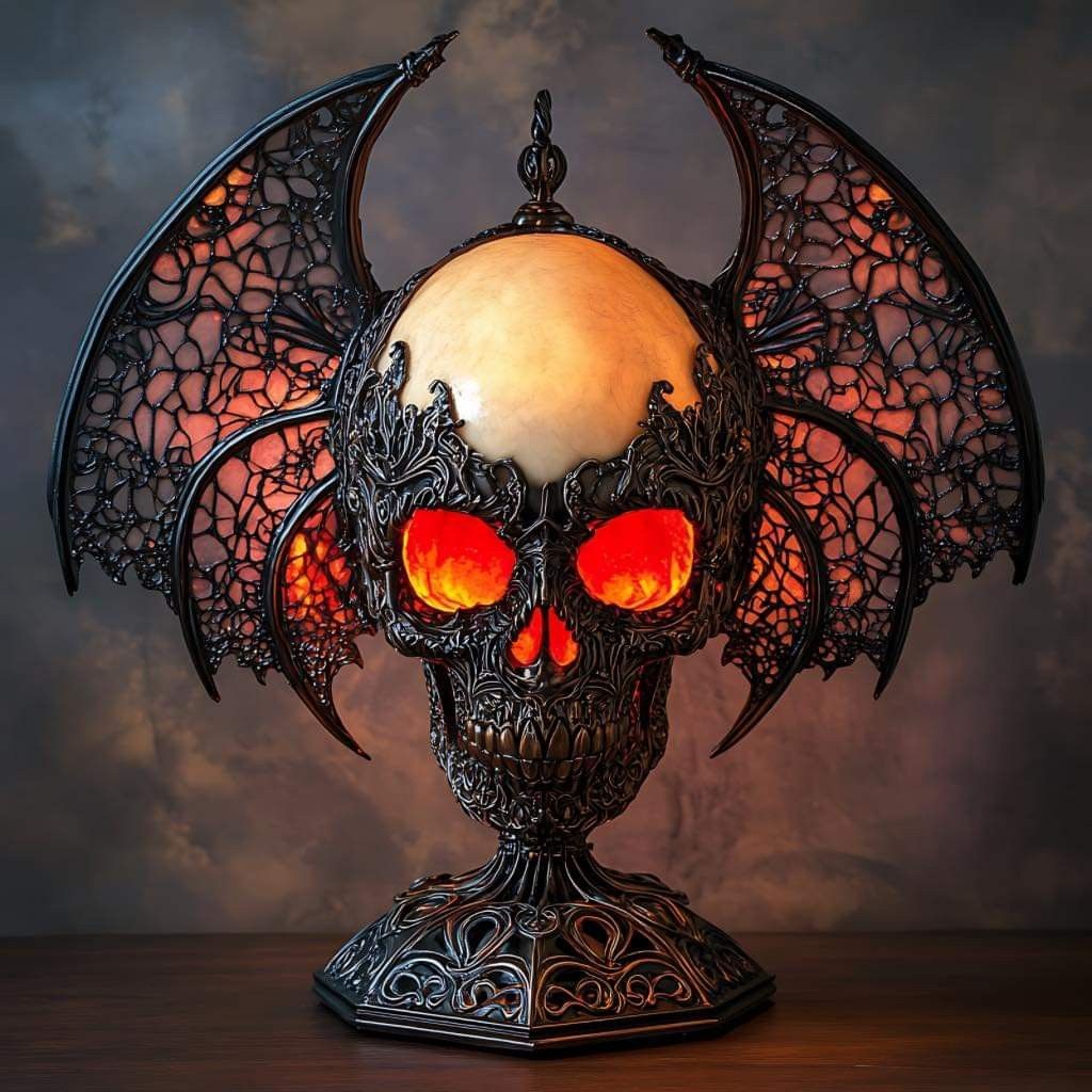 🔥 Gothic Skull Lamp – Demon’s Glow 🔥