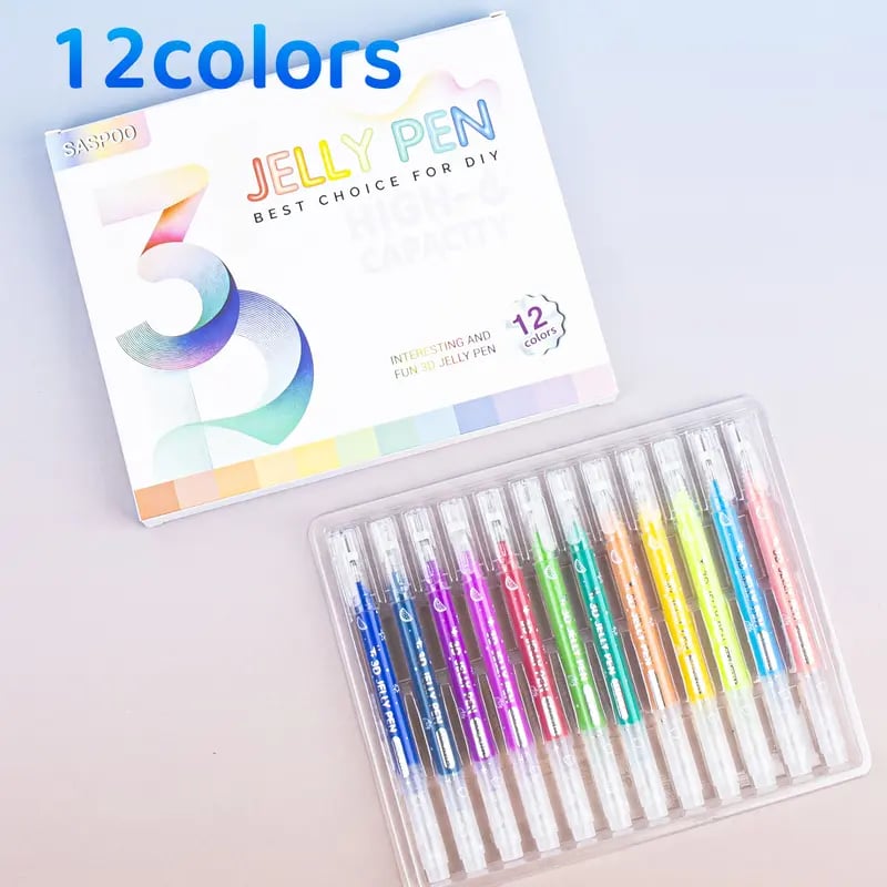 ✨🎨12/24/36 Colors 3D Jelly Pen Set: Unleash Your Creative Spark!