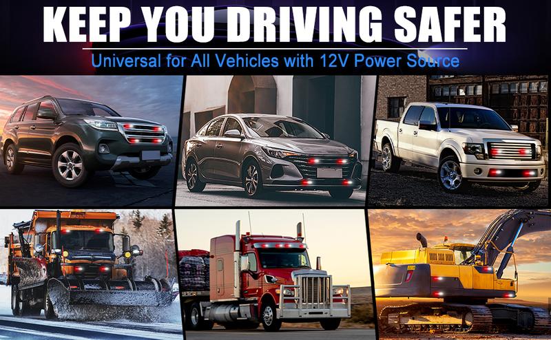 DIBMS LED Emergency Strobe Lights - Red and White Flashing Warning Light for Construction and Hazard, Dual Color LED Emergency Strobe Lights DIBMS LED Emergency Strobe Lights - Red and White Flashing Warning Light for Construction and Hazard, Dual Color LED Emergency Strobe Lights