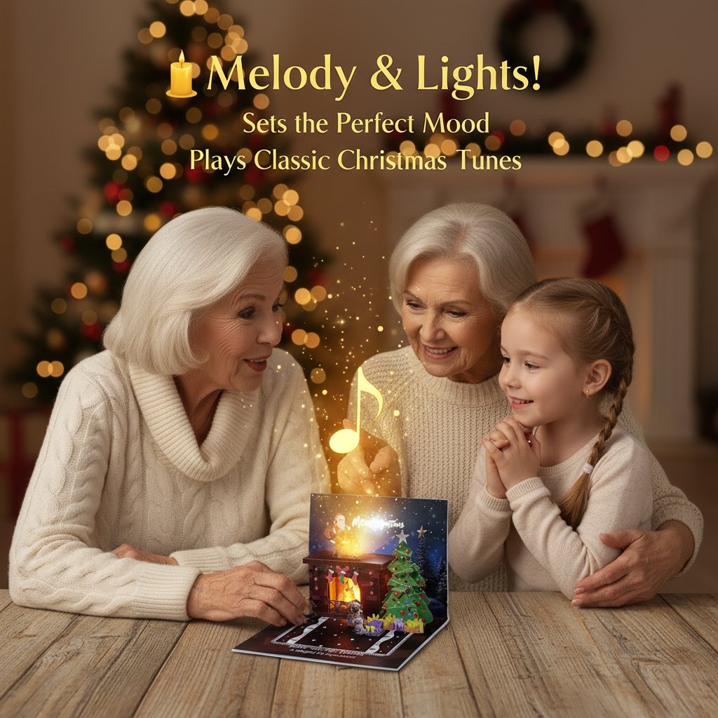 🎄Magical Interactive Christmas Card - Blow, Glow & Celebrate! 🎅
