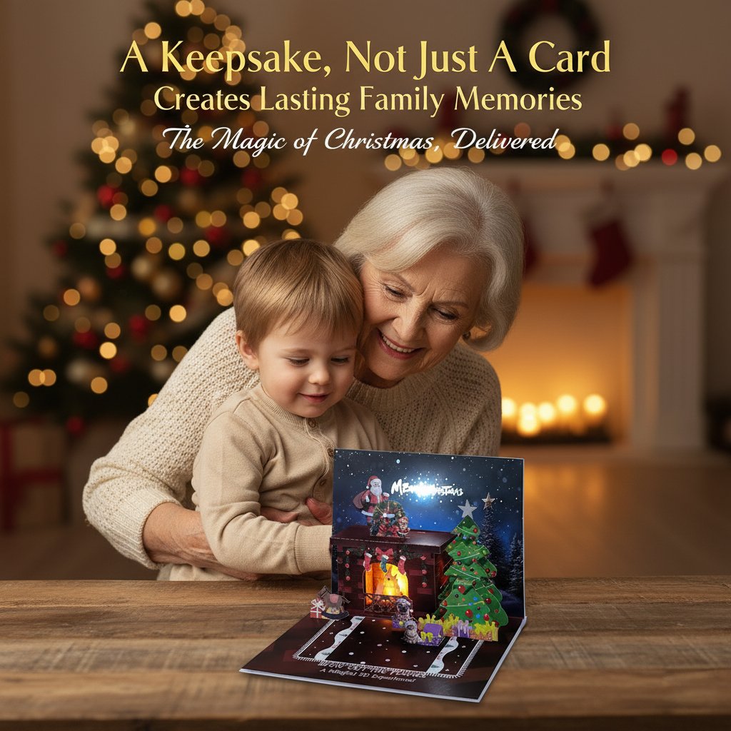 🎄Magical Interactive Christmas Card - Blow, Glow & Celebrate! 🎅