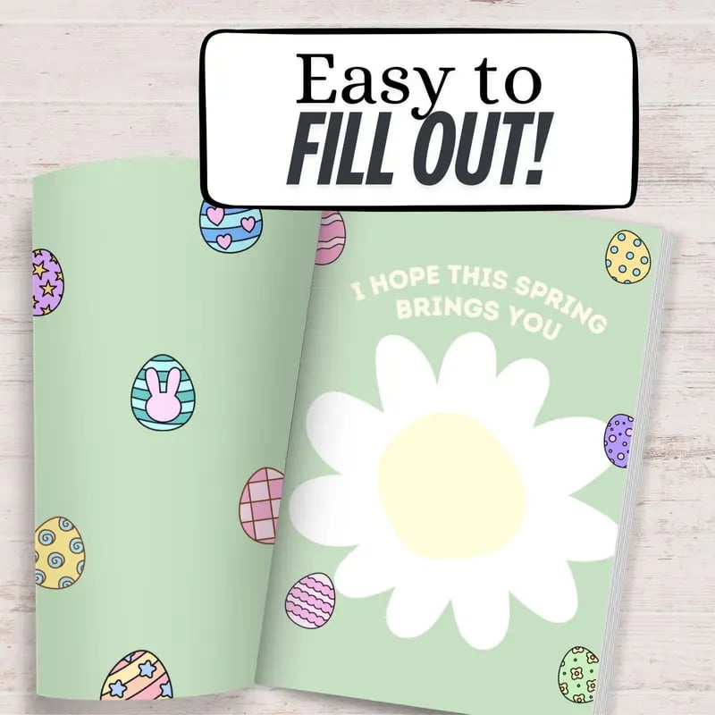 ❤️Just A Few Things To Fill Your Basket🧺Springtime Keepsake for Easter Basket Ideas 2026 Fill-In-The-Blank Book📚